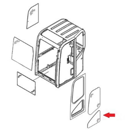 Aic Replacement Parts Lower Door Glass Fits Bobcat E60 E62 E63 E80 E85 WN-7006014-PEX